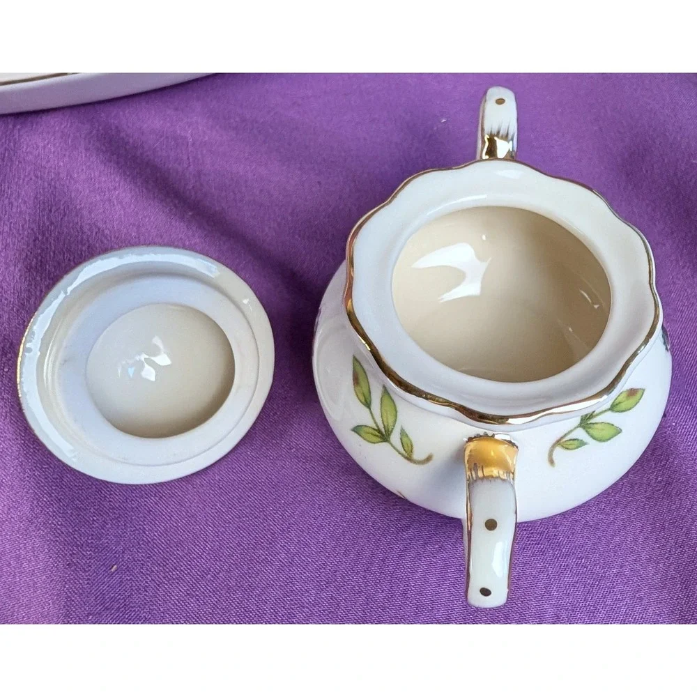 Burton + BURTON Mini Porcelain Insect Tea Set Morning Meadow 10 pieces Gold NIB